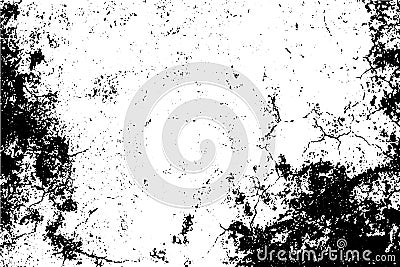 Aged texture with natural noise and grain. Black stains on transparent background. Cartoon Illustration