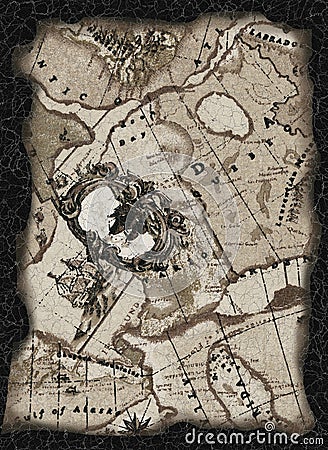 Aged treasure map Stock Photo