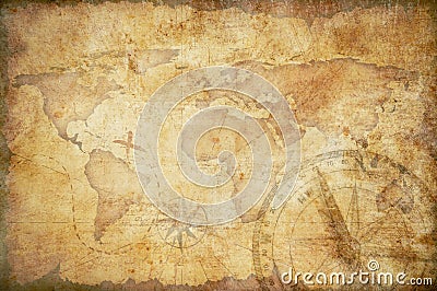 Aged treasure map background Stock Photo