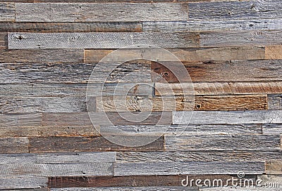 Aged Weather Wooden Paneling Boards on Exterior Wall Background Stock Photo