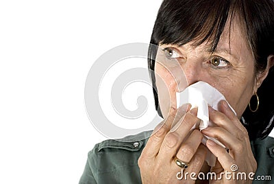 Aged woman crying Stock Photo