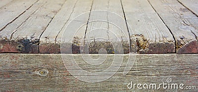 Aged wood floor and wood wall. Distressed surface Stock Photo