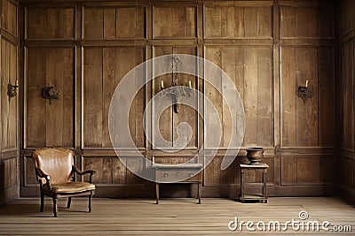 Aged wood paneling adding character to a space Stock Photo