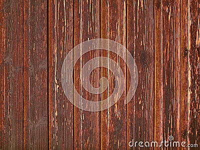 Aged wood shabby planks with red peeled paint Stock Photo