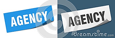 agency sticker. agency sign set. Vector Illustration