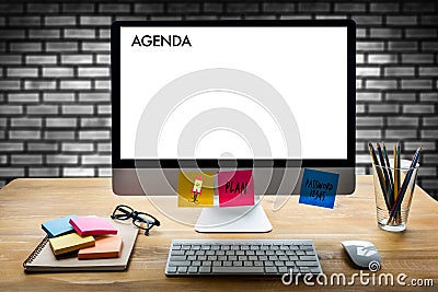 Agenda Activity Information Calendar Events and Meeting Appointment Stock Photo