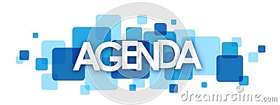 AGENDA blue typography banner Stock Photo