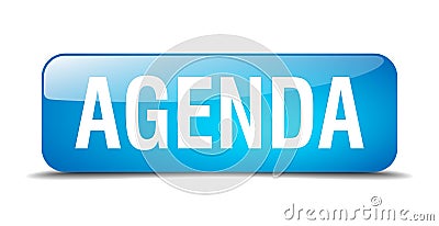 Agenda blue square isolated web button Vector Illustration