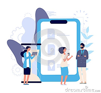 Agenda concept. Business meeting vector illustration. Time management, business characters. Team and work plan Vector Illustration