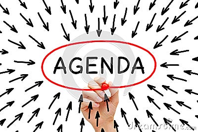 Agenda Concept With Many Arrows Stock Photo