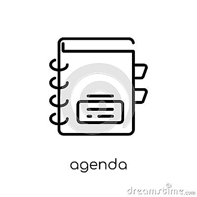 Agenda icon. Trendy modern flat linear vector Agenda icon on white background from thin line Business and analytics collection Vector Illustration