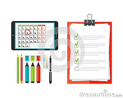 Agenda list concept vector illustration. Vector Illustration