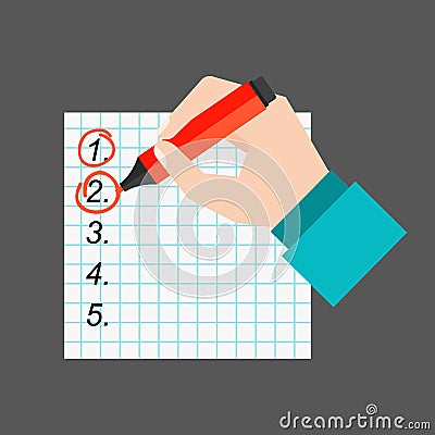 Agenda list paper vector illustration. Vector Illustration