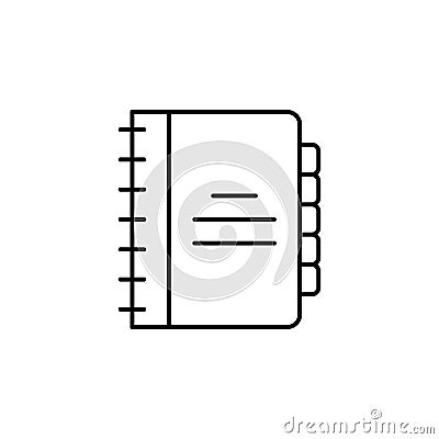 agenda, notebook, book icon. Element of Human resources for mobile concept and web apps illustration. Thin line icon for website Cartoon Illustration