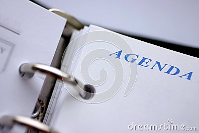 Agenda planner Stock Photo