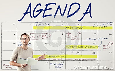 Agenda Timetable Calendar Schedule Graphic Concept Stock Photo
