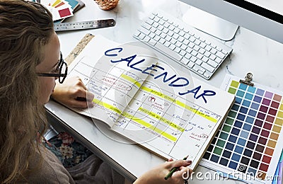 Agenda Timetable Calendar Schedule Graphic Concept Stock Photo