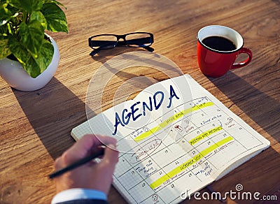 Agenda Timetable Calendar Schedule Graphic Concept Stock Photo