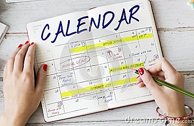 Agenda Timetable Calendar Schedule Graphic Stock Photo