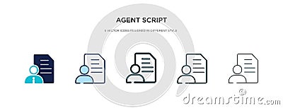 Agent script icon in different style vector illustration. two colored and black agent script vector icons designed in filled, Vector Illustration