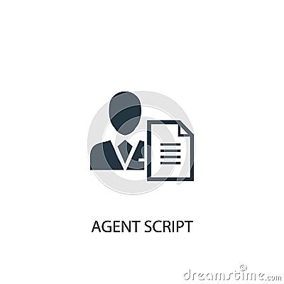 Agent Script icon. Simple element Vector Illustration