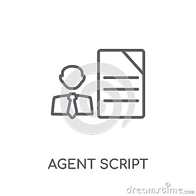 agent script linear icon. Modern outline agent script logo conce Vector Illustration