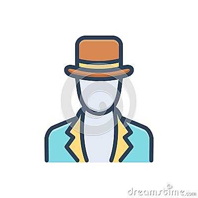 Color illustration icon for Agents, broker and pimp Vector Illustration