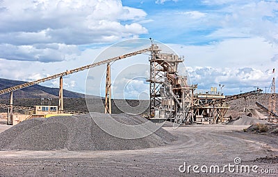 Aggregate processing plant Stock Photo