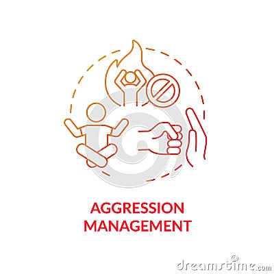 Aggression management concept icon Vector Illustration