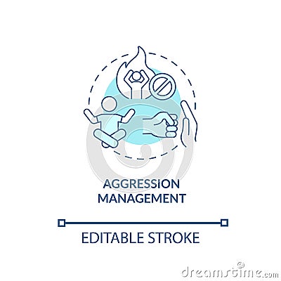 Aggression management concept icon Vector Illustration