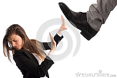 Aggressive boss .Mobbing concept Stock Photo