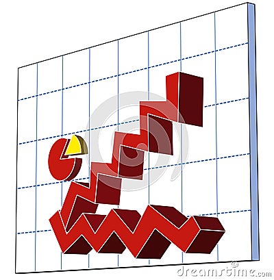 Aggressive business graph Vector Illustration