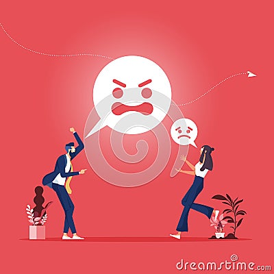 Aggressive business peoples-Abusive relations vector concept Vector Illustration