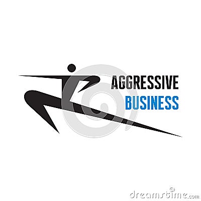 Aggressive Business - vector logo sign Vector Illustration