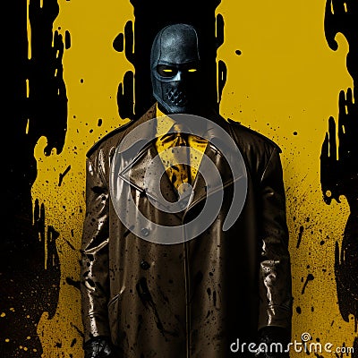 Aggressive Digital Illustration Of K From Watchmen In An Old Coat Cartoon Illustration
