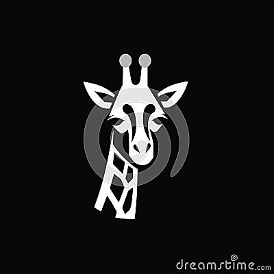 Aggressive Giraffe Logo: Modern, Stylized, Simple Vector Design Stock Photo