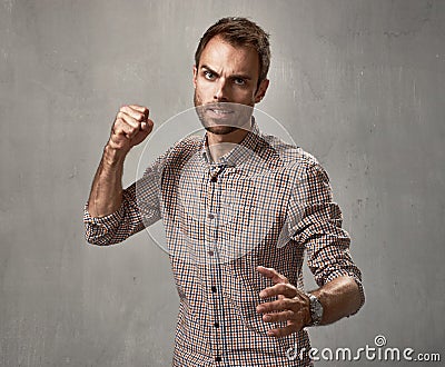 Aggressive man. Stock Photo