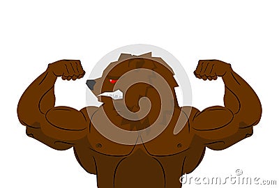 Aggressive strong Bear Bear athlete. Vector Illustration