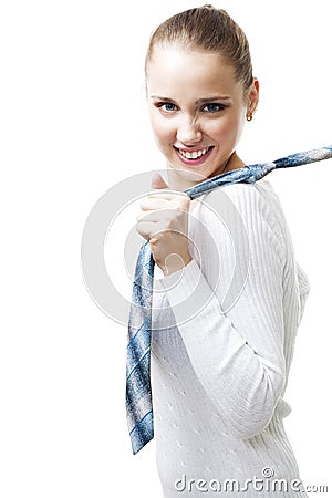 Aggressive woman in business Stock Photo