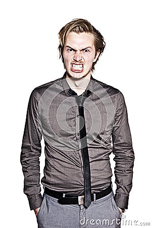 Aggressive Young Man Stock Photo