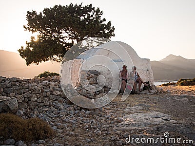 Aghios Ioannis, Tilos island Editorial Stock Photo