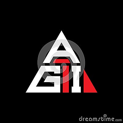 AGI triangle letter logo design with triangle shape. AGI triangle logo design monogram. AGI triangle vector logo template with red Vector Illustration