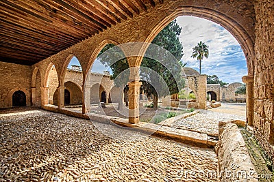 Agia Napa monastery courtyard arches in Cyprus 7 Stock Photo