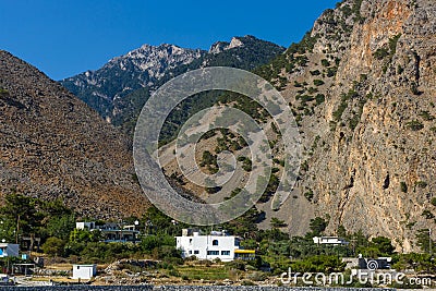 Agia Roumeli village Editorial Stock Photo