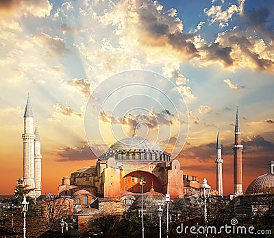 Agia sofia byzantine christian orthodox church in constantinopole turkey Stock Photo