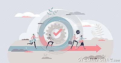 Agile as fast and effective business adaption to changes tiny person concept Vector Illustration
