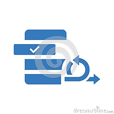 Agile, backlog icon. Blue color design Vector Illustration