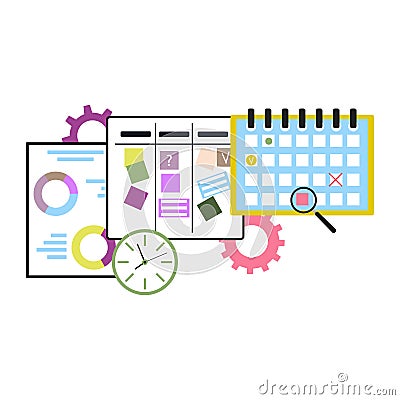 Agile business concept, plannning and analyze time schedule Vector Illustration