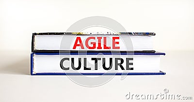 Agile culture symbol. Concept words Agile culture on books. Beautiful white table white background. Business flexible and agile Stock Photo