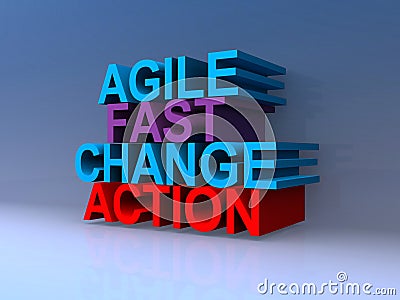 Agile fast change action on blue Stock Photo